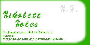 nikolett holes business card